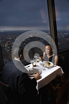 Couple having dinner.