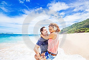 Couple having fun on a beach