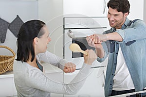 couple having fun feeling playful