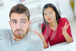 Couple having heated discussion