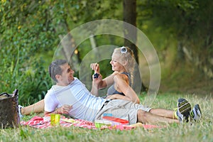 couple having picnic