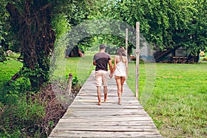 Couple having problem while sitting in nature