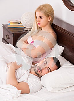 Couple having problems in bed