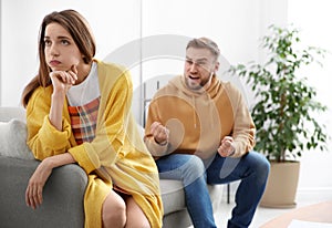 Couple having quarrel at home