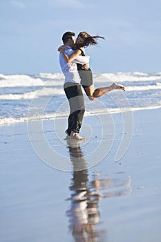 Con en abrazo sobre el Playa 