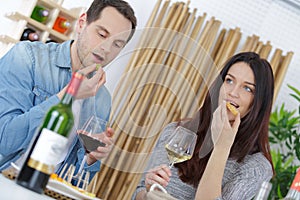 Couple having romantic lunch