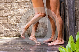 Couple having shower together