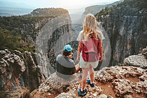 Couple hiking together travel hiking healthy lifestyle active summer vacations outdoor man and woman