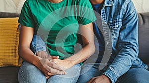 The couple holding hands.AI generated image