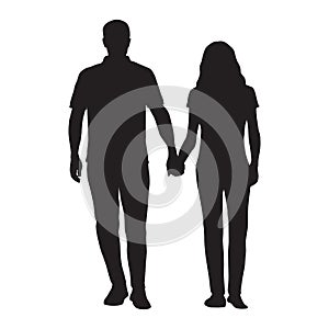 Couple holding hands, man and woman dating