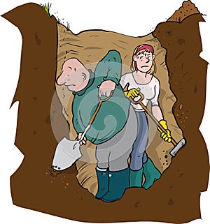 Couple hole digging
