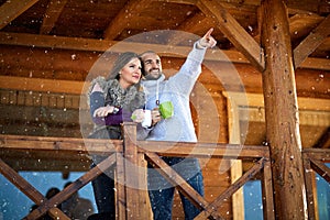 Couple on holiday in mountain