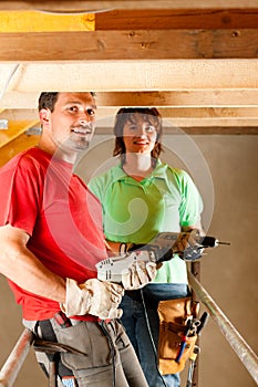 Couple in home improvement