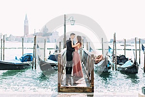 Couple on a honeymoon in Venice