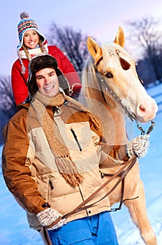 Couple with horse