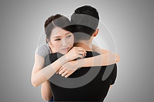 Couple hug and comfort