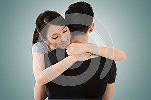 Couple hug and comfort photo