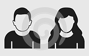 Couple Icon. Male and female symbol on gray background. flat style vector eps