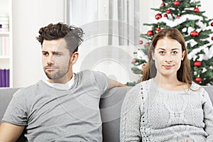 Couple is irritated of christmas