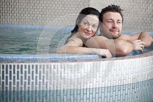 Couple in jacuzzi