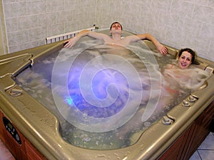 Couple and Jacuzzi