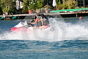 Couple on a jet ski photo