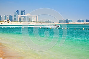 Couple on the jetski ride in Abu Dhabi