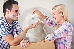 Couple with the keys to their new home