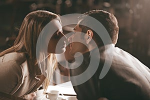 Couple kissing photo