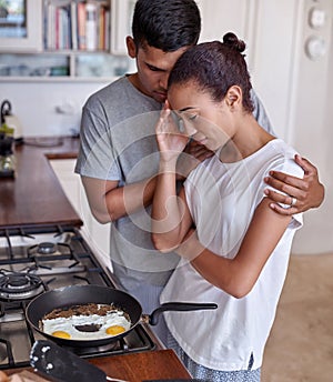 Couple kitchen affection