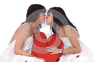 Couple of lesbian woman in love