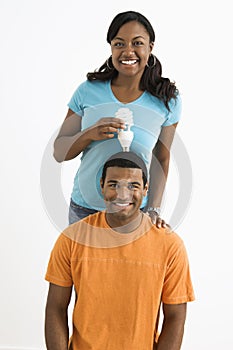 Couple with lightbulb.