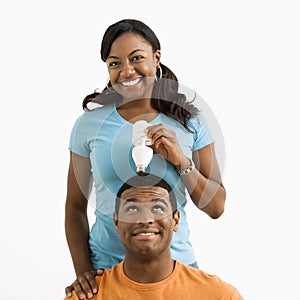 Couple with lightbulb.