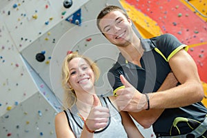Couple liking climbing experience