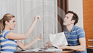 Couple looking at documents