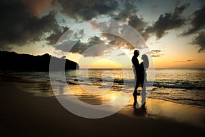 Couple in love at the beach