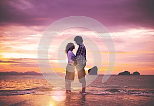 Couple Love Beach Romance Togetherness Concept