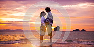 Couple Love Beach Romance Togetherness Concept