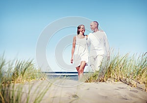 Couple Love Beach Romance Togetherness Concept