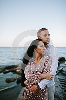 Couple Love Beach Romance Togetherness Concept