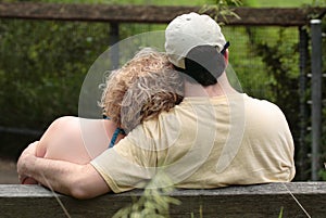 Couple in Love on Bench