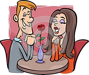 Couple in love cartoon illustration