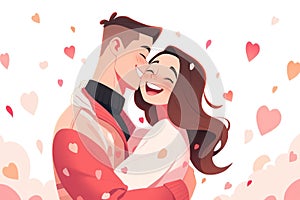 Couple in love hand drawn illustration cute design