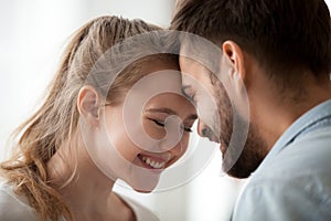 Couple in love having a date at home