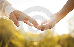 Couple in love at sunset