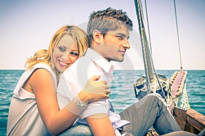 Couple in Love - Honeymoon on the sailing Boat