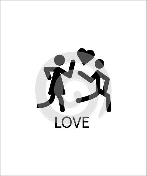 Couple love icon,girl and boy with love icon,best illustration design icon.