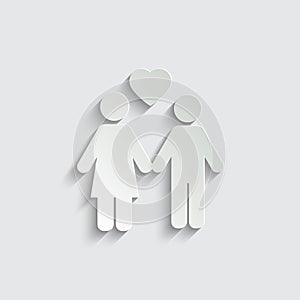 Couple in love icon. man and woman in love icon. symbol of love