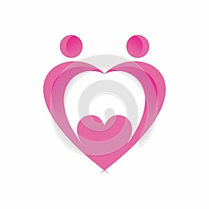 Couple love icon pink color template