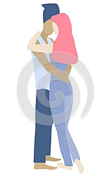 Couple in love. Isolated on a white  background